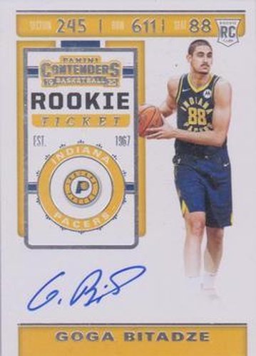 #136 Goga Bitadze - Indiana Pacers - 2019-20 Panini Contenders Basketball