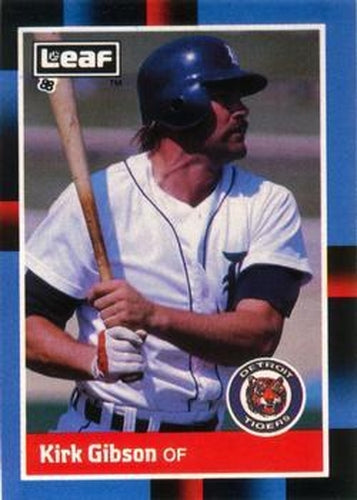 #136 Kirk Gibson - Detroit Tigers - 1988 Leaf Baseball