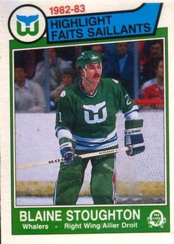 #136 Blaine Stoughton - Hartford Whalers - 1983-84 O-Pee-Chee Hockey