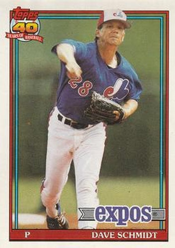 #136 Dave Schmidt - Montreal Expos - 1991 O-Pee-Chee Baseball