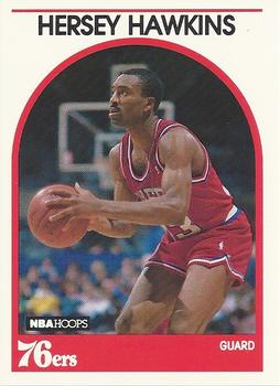 #137 Hersey Hawkins - Philadelphia 76ers - 1989-90 Hoops Basketball