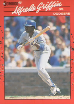 #195 Alfredo Griffin - Los Angeles Dodgers - 1990 Donruss Baseball