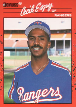 #260 Cecil Espy - Texas Rangers - 1990 Donruss Baseball