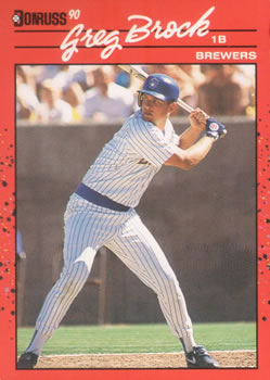 #293 Greg Brock - Milwaukee Brewers - 1990 Donruss Baseball