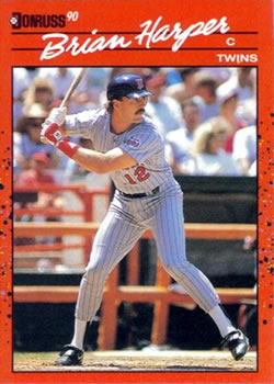 #355 Brian Harper - Minnesota Twins - 1990 Donruss Baseball