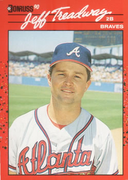 #50 Jeff Treadway - Atlanta Braves - 1990 Donruss Baseball