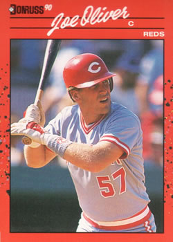 #586 Joe Oliver - Cincinnati Reds - 1990 Donruss Baseball