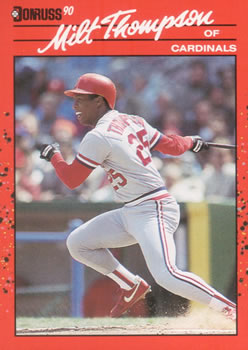 #82 Milt Thompson - St. Louis Cardinals - 1990 Donruss Baseball