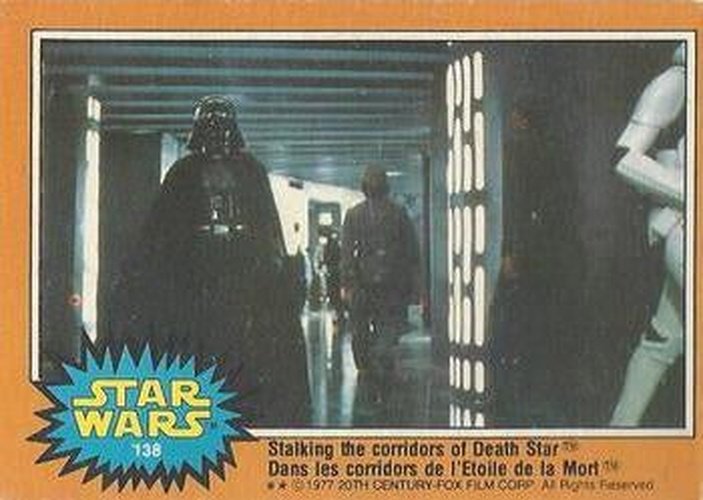 #138 Stalking the corridors of Death Star - 1977 O-Pee-Chee Star Wars