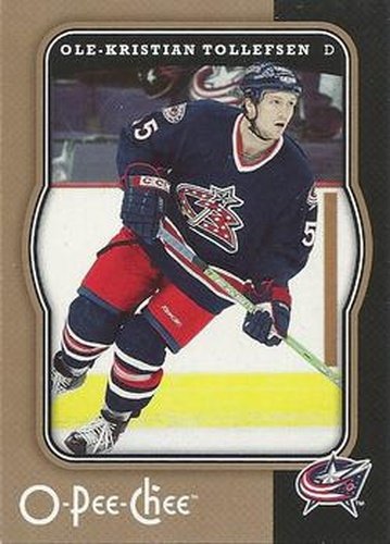 #138 Ole-Kristian Tollefsen - Columbus Blue Jackets - 2007-08 O-Pee-Chee Hockey