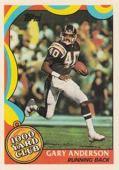 #13 Gary Anderson - San Diego Chargers - 1989 Topps Football - 1000 Yard Club