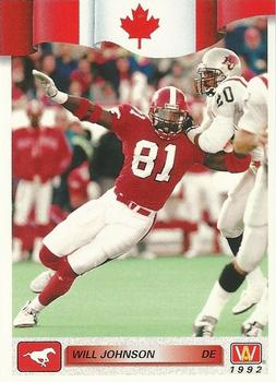 #13 Will Johnson - Calgary Stampeders - 1992 All World CFL Football