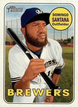 #13 Domingo Santana - Milwaukee Brewers - 2018 Topps Heritage Baseball