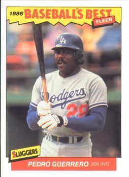 #13 Pedro Guerrero - Los Angeles Dodgers - 1986 Fleer Baseball's Best Sluggers vs. Pitchers Baseball