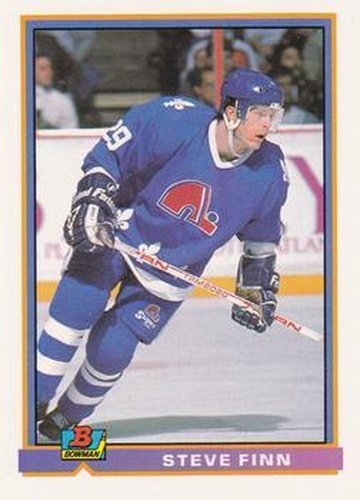 #140 Steven Finn - Quebec Nordiques - 1991-92 Bowman Hockey