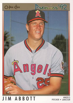 #140 Jim Abbott - California Angels - 1992 O-Pee-Chee Premier Baseball
