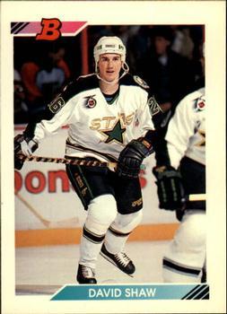 #141 David Shaw - Minnesota North Stars - 1992-93 Bowman Hockey