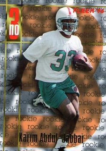 #141 Karim Abdul-Jabbar - Miami Dolphins - 1996 Fleer Football