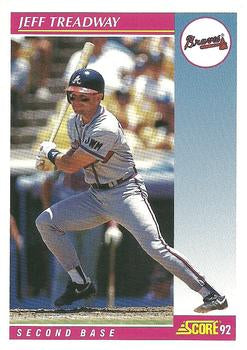 #142 Jeff Treadway - Atlanta Braves - 1992 Score Baseball