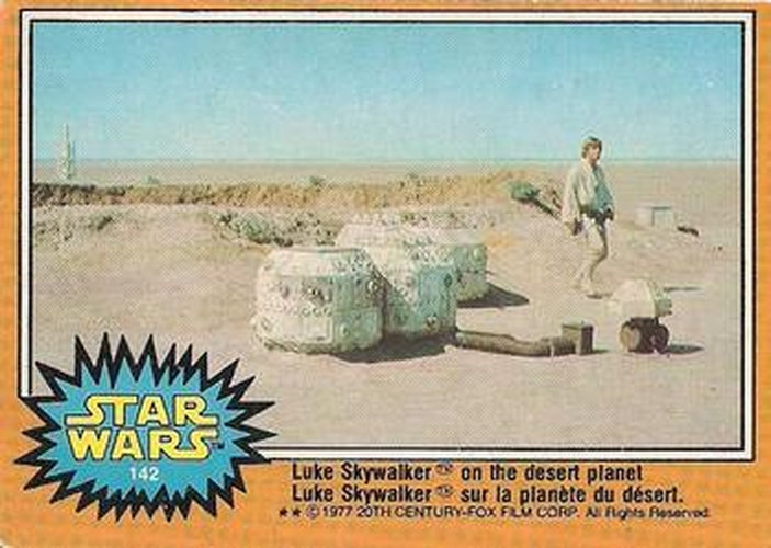 #142 Luke Skywalker on the desert planet - 1977 O-Pee-Chee Star Wars