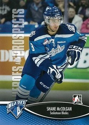 #142 Shane McColgan - Saskatoon Blades - 2012-13 In The Game Heroes and Prospects Hockey