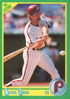 #142 Dickie Thon - Philadelphia Phillies - 1990 Score Baseball