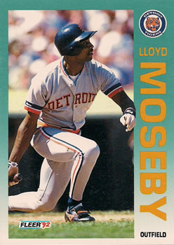 #142 Lloyd Moseby - Detroit Tigers - 1992 Fleer Baseball