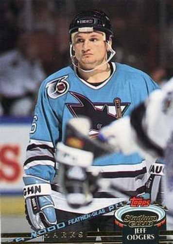 #142 Jeff Odgers - San Jose Sharks - 1992-93 Stadium Club Hockey