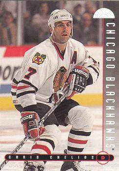 #142 Chris Chelios - Chicago Blackhawks - 1995-96 Leaf Hockey