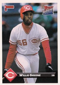 #143 Willie Greene - Cincinnati Reds - 1993 Donruss Baseball