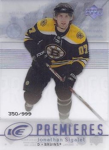 #143 Jonathan Sigalet - Boston Bruins - 2007-08 Upper Deck Ice Hockey