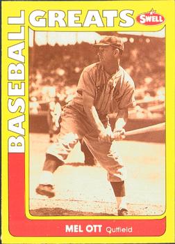 #144 Mel Ott - New York Giants - 1991 Swell Baseball Greats