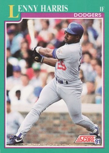 #144 Lenny Harris - Los Angeles Dodgers - 1991 Score Baseball