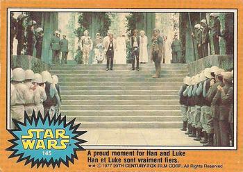 #145 A proud moment for Han and Luke - 1977 O-Pee-Chee Star Wars