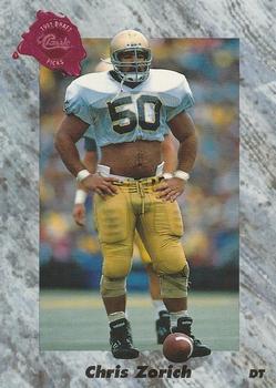 145 Chris Zorich - Chicago Bears - 1991 Classic Four Sport – Isolated Cards