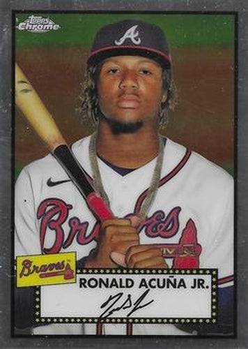 #145 Ronald Acuña Jr. - Atlanta Braves - 2021 Topps Chrome Platinum Anniversary Baseball