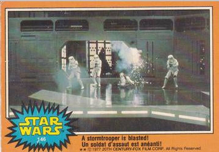 #146 A stormtrooper is blasted! - 1977 O-Pee-Chee Star Wars