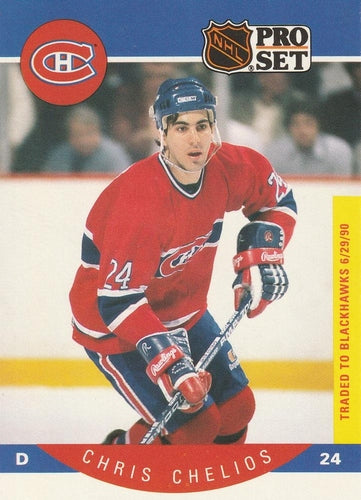 #147 Chris Chelios - Montreal Canadiens - 1990-91 Pro Set Hockey