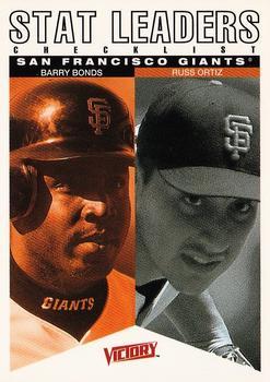 #147 Barry Bonds / Russ Ortiz - San Francisco Giants - 2000 Upper Deck Victory Baseball
