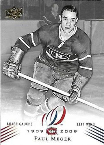 #148 Paul Meger - Montreal Canadiens - 2008-09 Upper Deck Montreal Canadiens Centennial Hockey