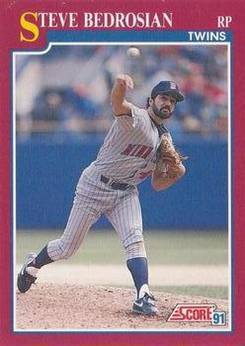 #14T Steve Bedrosian - Minnesota Twins - 1991 Score Rookie & Traded Baseball