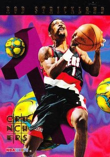 #14 Rod Strickland - Portland Trail Blazers - 1995-96 Hoops Basketball - Number Crunchers