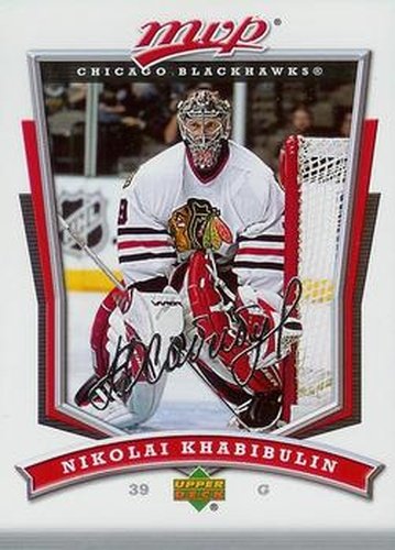 #14 Nikolai Khabibulin - Chicago Blackhawks - 2007-08 Upper Deck MVP Hockey