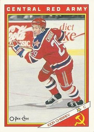 #14R Igor Chibirev - CSKA Moscow - 1991-92 O-Pee-Chee Hockey - Sharks & Russians