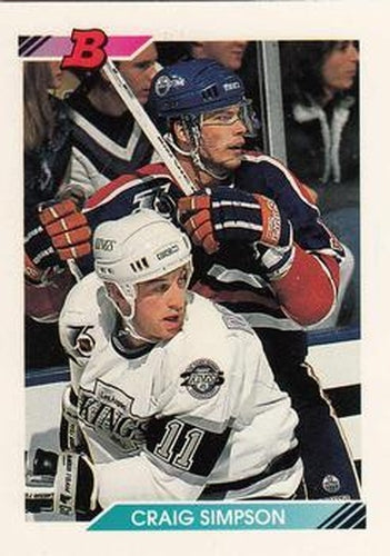 #150 Craig Simpson - Edmonton Oilers - 1992-93 Bowman Hockey