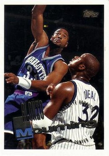#150 Alonzo Mourning - Charlotte Hornets - 1995-96 Topps Basketball