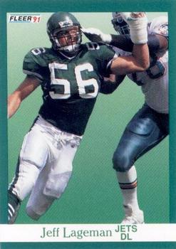 #151 Jeff Lageman - New York Jets - 1991 Fleer Football