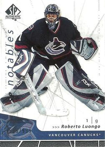 #151 Roberto Luongo - Vancouver Canucks - 2006-07 SP Authentic Hockey