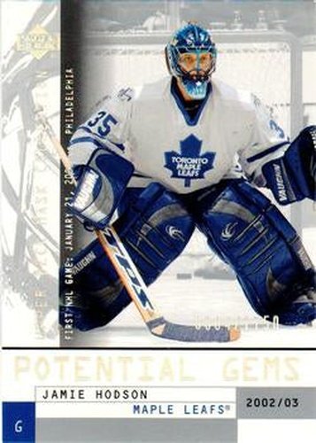 #152 Jamie Hodson - Toronto Maple Leafs - 2002-03 Upper Deck Mask Collection Hockey
