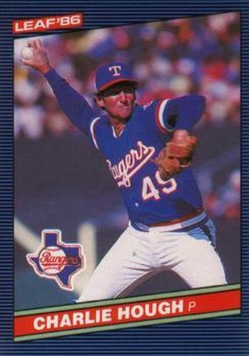 #152 Charlie Hough - Texas Rangers - 1986 Leaf Baseball